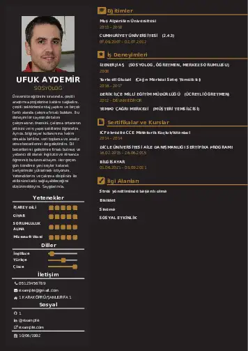 Sosyolog Cv Örnekleri cv indir